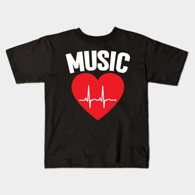 I Heart Music v2 Kids T-Shirt by Emma